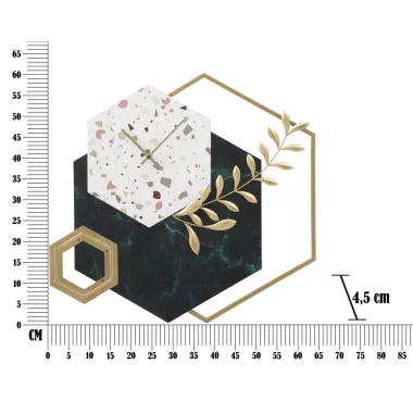 ZEGAR ŚCIENNY HEXAGON 62x4,5x62 cm